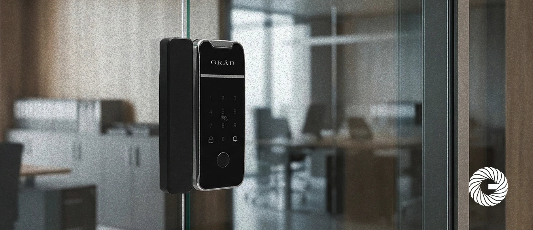 Fechadura eletrônica para porta de vidro